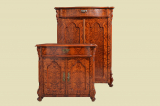 Antique Louis Philippe chest of drawers + Vertiko set of 2 from 1870